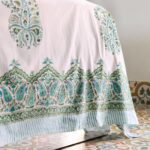 Paisley Mint Hand Block Print Double Bed King Size Cotton Bed Sheet - Image 10