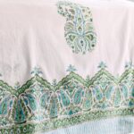 Paisley Mint Hand Block Print Double Bed King Size Cotton Bed Sheet - Image 11