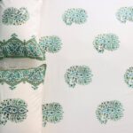 Paisley Mint Hand Block Print Double Bed King Size Cotton Bed Sheet - Image 13