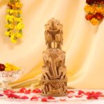 Hand-Carved Wooden Elephant – Intricate Hunting Scene Decor - Image 2