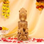 Hand-Carved Wooden Elephant – Intricate Hunting Scene Decor - Image 5