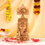 Hand-Carved Wooden Elephant – Intricate Hunting Scene Decor - Image 2