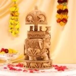 Hand-Carved Wooden Elephant – Intricate Hunting Scene Decor - Image 4