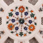 Marble Inlay Plate 13.5 Inches with Stand - Image 3