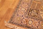 Exquisite Qum Design Silk Rug (4×6 ft) Shades of Pink & Beige, Handcrafted in Kashmir - Image 3