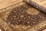 Kashan Design Silk Rug/carpet from Kashmir – Black (4×6 ft)