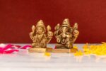 Brass Superfine Ganesh Laxmi Idol – Miniature – 2 Inch - Image 2