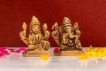 Brass Superfine Ganesh Laxmi Idol – Miniature – 2 Inch - Image 4