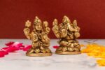Brass Superfine Ganesh Laxmi Idol – Miniature – 2 Inch - Image 4