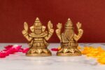 Brass Superfine Ganesh Laxmi Idol – Miniature – 2 Inch - Image 3
