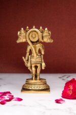 Brass Standing Panchmukhi Hanuman Idol – 5 Inch - Image 3