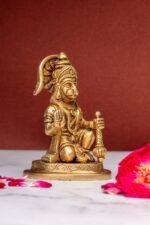 Handcrafted Sitting Hanuman Brass Idol – Symbol of Devotion, Strength & Serenity - Image 2