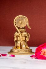 Handcrafted Sitting Hanuman Brass Idol – Symbol of Devotion, Strength & Serenity - Image 3