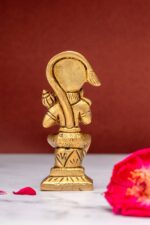Handcrafted Sitting Hanuman Brass Idol – Symbol of Devotion, Strength & Serenity - Image 3