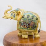 Hand Painted Procession Scene Elephant - Image 2