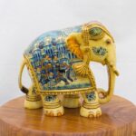 Hand Painted Procession Scene Elephant - Image 2