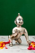 Brass Silver-Coated Superfine Bal Gopal Kanha – 4.75 Inches - Image 4