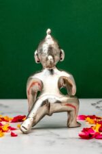 Brass Silver-Coated Superfine Bal Gopal Kanha – 4.75 Inches - Image 3