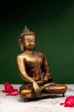 Brass Buddha Idol – Bhumisparsha Mudra – 11.75 Inch - Image 4