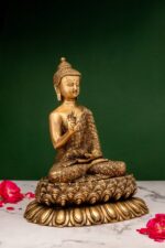 Brass Buddha Idol – Abhaya Mudra – 11.75 Inch - Image 4