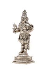 Brass Silver-Coated Superfine Standing Lord Dhanvantari Idol – 6.35 Inches - Image 7