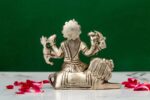 Brass Superfine Ma Durga Idol with Sitting Lion – Ashtabhuja – Silver Coated – 3 Inch - Image 3
