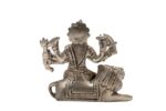 Brass Superfine Ma Durga Idol with Sitting Lion – Ashtabhuja – Silver Coated – 3 Inch - Image 8