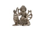 Brass Superfine Ma Durga Idol with Sitting Lion – Ashtabhuja – Silver Coated – 4.15 Inch - Image 5