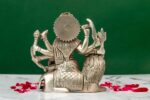 Brass Superfine Ma Durga Idol with Sitting Lion – Ashtabhuja – Silver Coated – 4.15 Inch - Image 3