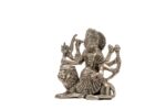Brass Superfine Ma Durga Idol with Sitting Lion – Ashtabhuja – Silver Coated – 4.15 Inch - Image 6