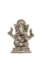 Brass Silver Coated Superfine Ganapati Idol – Vighnaharta – 2.75 Inch - Image 8