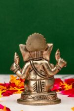 Brass Silver Coated Superfine Ganapati Idol – Vighnaharta – 2.75 Inch - Image 3