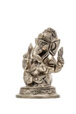 Brass Silver Coated Superfine Ganapati Idol – Vighnaharta – 2.75 Inch - Image 7