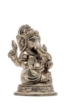 Brass Silver Coated Superfine Ganapati Idol – Vighnaharta – 2.75 Inch - Image 6