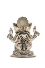 Brass Silver Coated Superfine Ganapati Idol – Vighnaharta – 2.75 Inch - Image 5