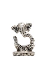 Brass Silver Coated Superfine Ganapati Idol – Modern Design – 2.75 Inch - Image 8