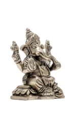 Brass Silver Coated Superfine Ganapati Idol – Vighnaharta – 3.15 Inch - Image 6