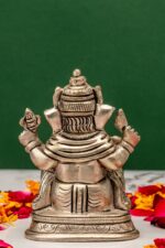 Brass Silver Coated Superfine Ganapati Idol – Vighnaharta – 3.35 Inch - Image 3