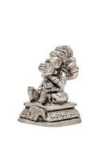 Brass Silver Coated Ganesh Idol Miniature – Vighnaharta – 1.75 Inch - Image 5