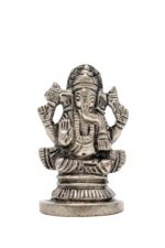 Brass Silver Coated Ganesh Idol Miniature – Vighnaharta – 2 Inch - Image 8