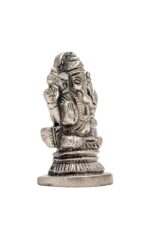 Brass Silver Coated Ganesh Idol Miniature – Vighnaharta – 2 Inch - Image 6