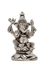 Brass Superfine Silver Coated Ganesh Idol Miniature – Vighnaharta – 2.60 Inch - Image 8