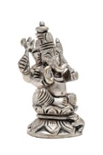 Brass Superfine Silver Coated Ganesh Idol Miniature – Vighnaharta – 2.60 Inch - Image 7