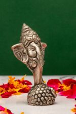 Brass Superfine Silver Coated Ganesh Idol Face – 3.35 Inch - Image 4