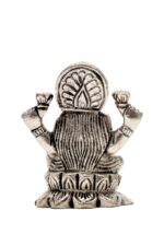 Brass Silver-Coated Superfine Ganesh Laxmi Idol – On Lotus – 2.35 Inches - Image 12