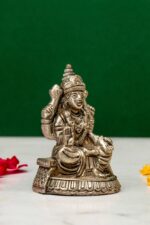 Brass Silver-Coated Superfine Ganesh Laxmi Idol- 2.75 Inches - Image 4