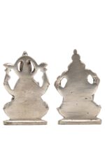 Brass Silver-Coated Superfine Ganesh Laxmi Idol – On Lotus – 3.50 Inches - Image 19