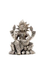 Brass Silver-Coated Superfine Ganesh Laxmi Idol – On Lotus – 3.50 Inches - Image 13