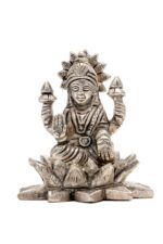 Brass Silver-Coated Superfine Ganesh Laxmi Idol – On Lotus – 3.15 Inches - Image 17