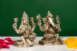 Brass Silver-Coated Superfine Ganesh Laxmi Idol- 4.35 Inches - Image 12